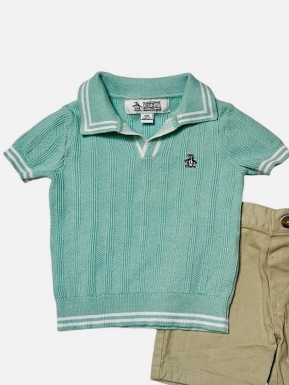 Original Penguin 12 month Baby Knit Polo Shirt Summer Beach Family Portrait